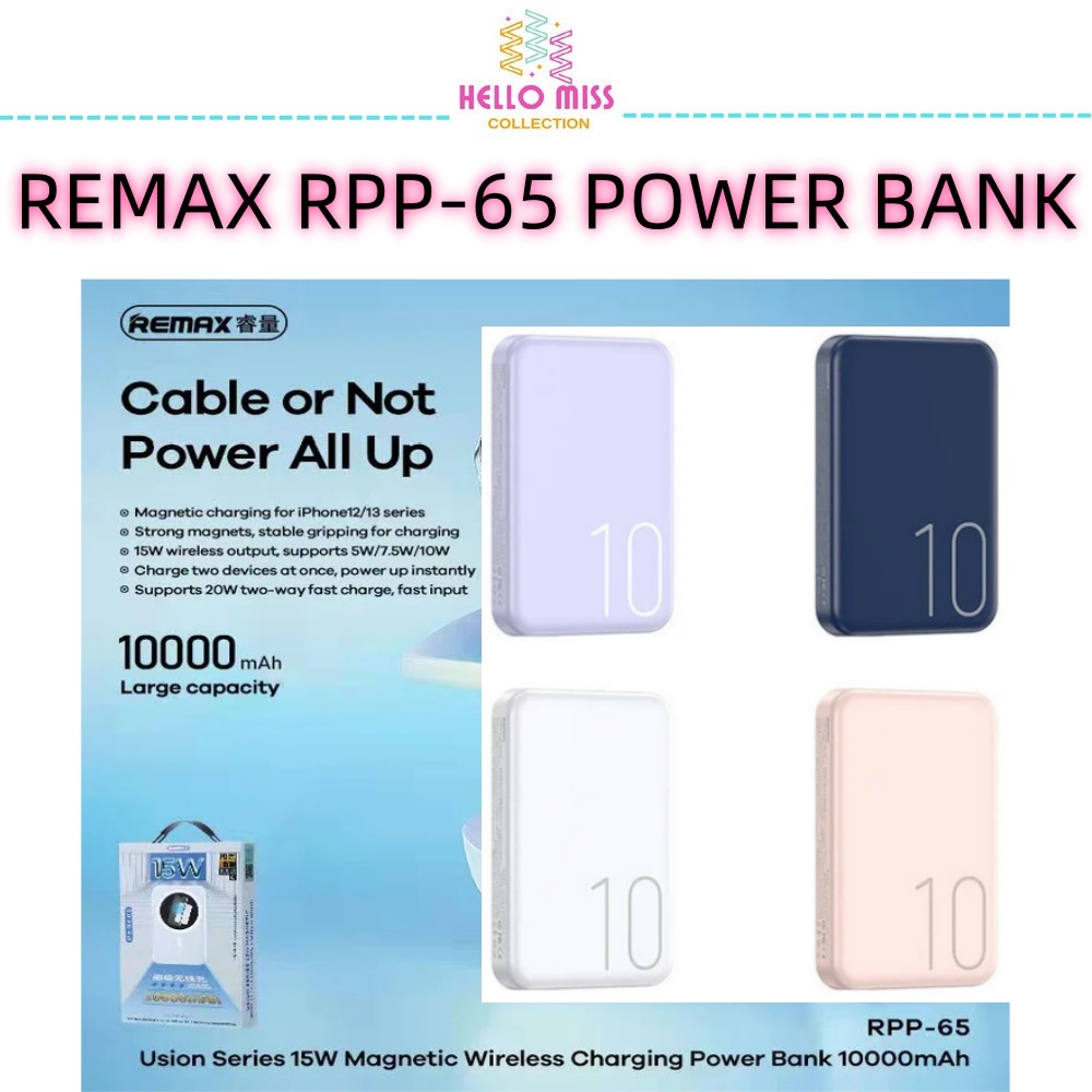 REMAX RPP-65 USION SERIES 10000mAh MAGNETIC WIREKESS 15W +PD20W +QC22 ...