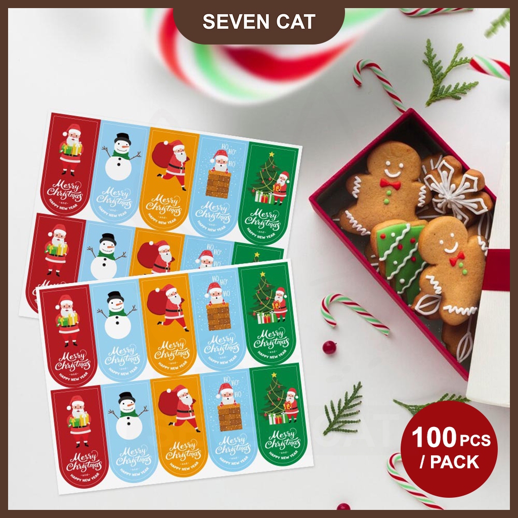 100pcs/pack Merry Christmas Thank You For Your Order Sticker for Seal ...