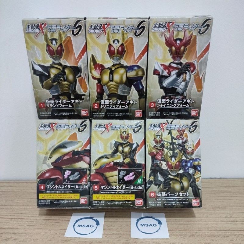 Bandai Shodo X 6 Kamen Rider Agito Set Trinity Shining Form & Bike ...