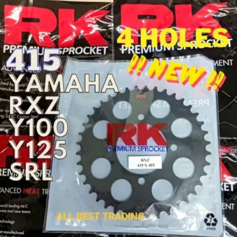 Sprocket 415 RK ED(BLACK) REAR SPROCKET FOR YAMAHA RXZ/ LC135/125Z ...