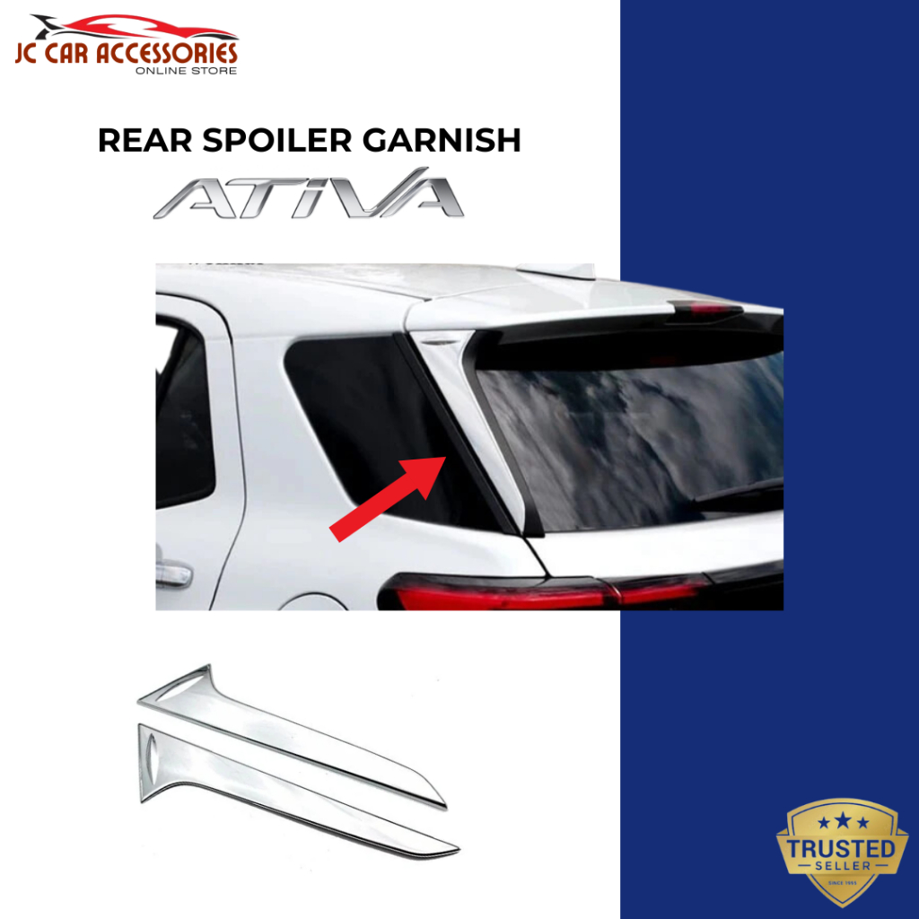 Perodua Ativa Rear Spoiler Garnish Chrome Trim Accessories Bodykit ...