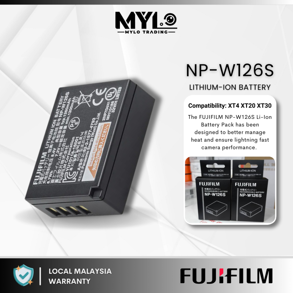 Fujifilm NP-W126S Li-Ion Battery - 740mAh, Original For X-A1, A2, A3, A5, X-E1, E2, E3, X-T1, T2 (1-Year Warranty) - View #4