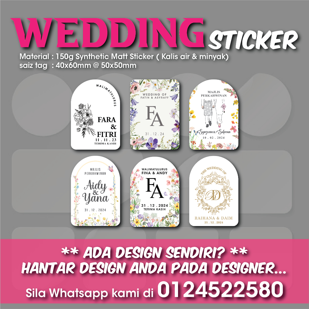 Sticker Thank You Sticker Majlis Kahwin / Doorgift / Wedding MURAH ...