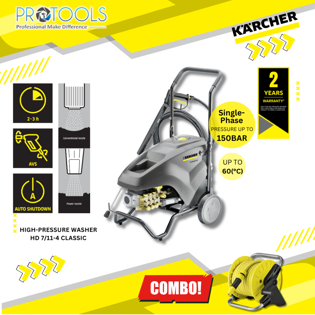 KARCHER HD7/11-4 (HD 7/11-4) CLASSIC HEAVY DUTY HIGH PRESSURE WASHER ...