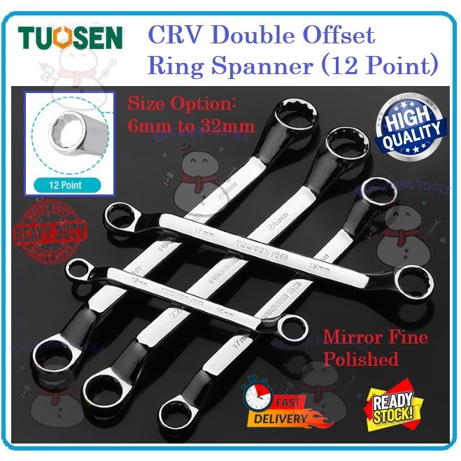 CRV DOUBLE RING SPANNER 6 - 32MM SOCKET NUT WRENCH RINGS SPANNERS ...