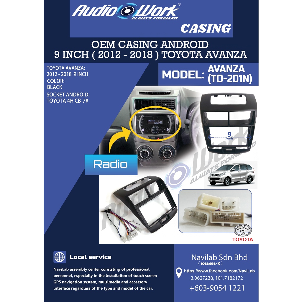 Toyota Avanza 2012-2018 9 Inch Android Player Casing (Black) Ready ...