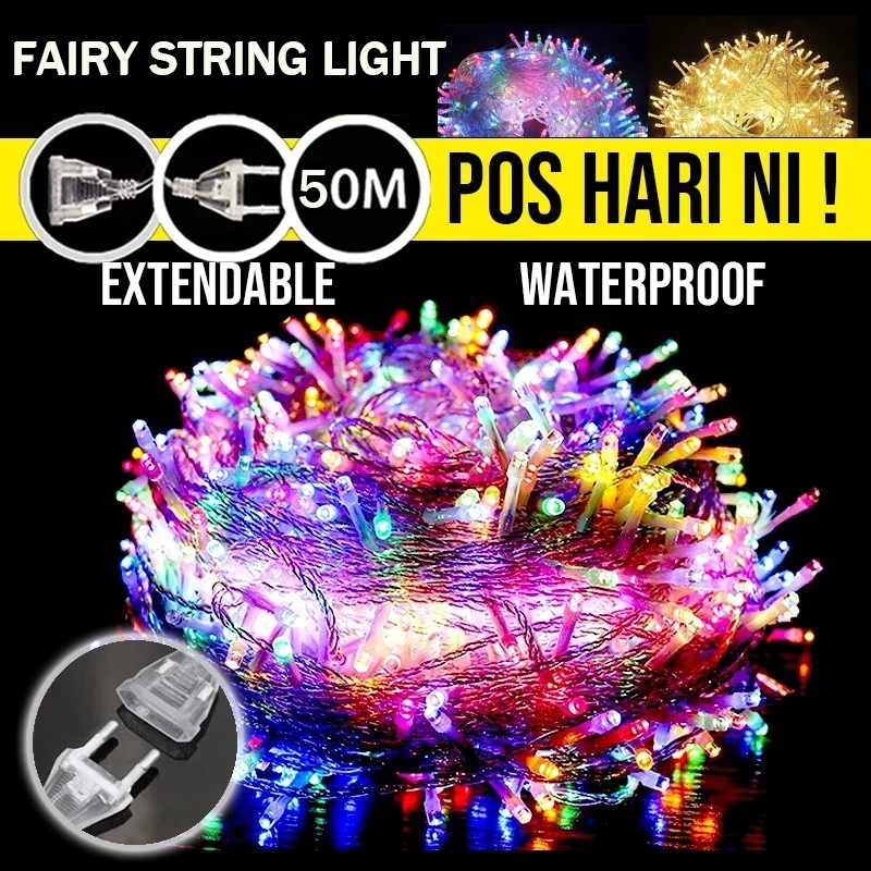 Raya Sales🔥100LED 10M Multi Color Fairy Light Led Light Extendable ...