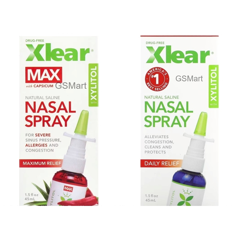Xlear Xylitol Saline Nasal Spray Daily Relief 45ml / Maximum Relief ...
