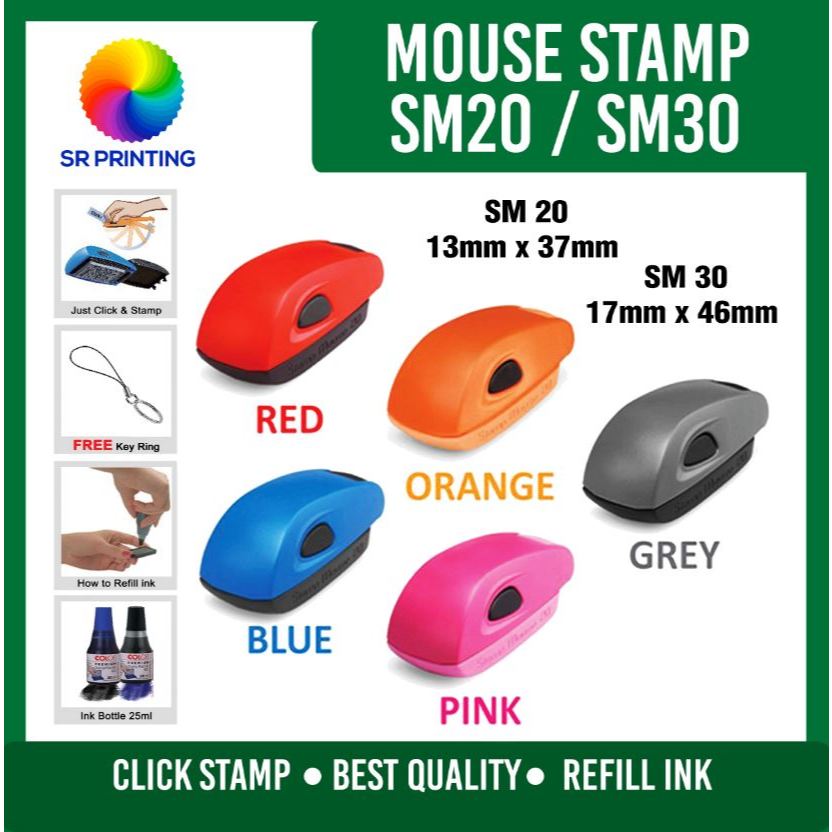SAME DAY POST OUT Rubber Stamp COLOP Self-Inking Stamp Mouse 20 & 30 ...