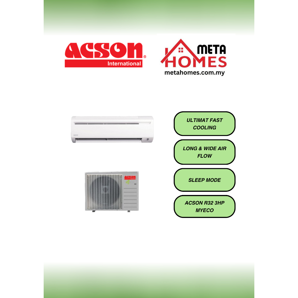 Acson 3.0HP Air Conditioner Non Inverter R32 A3WM30N | Shopee Malaysia