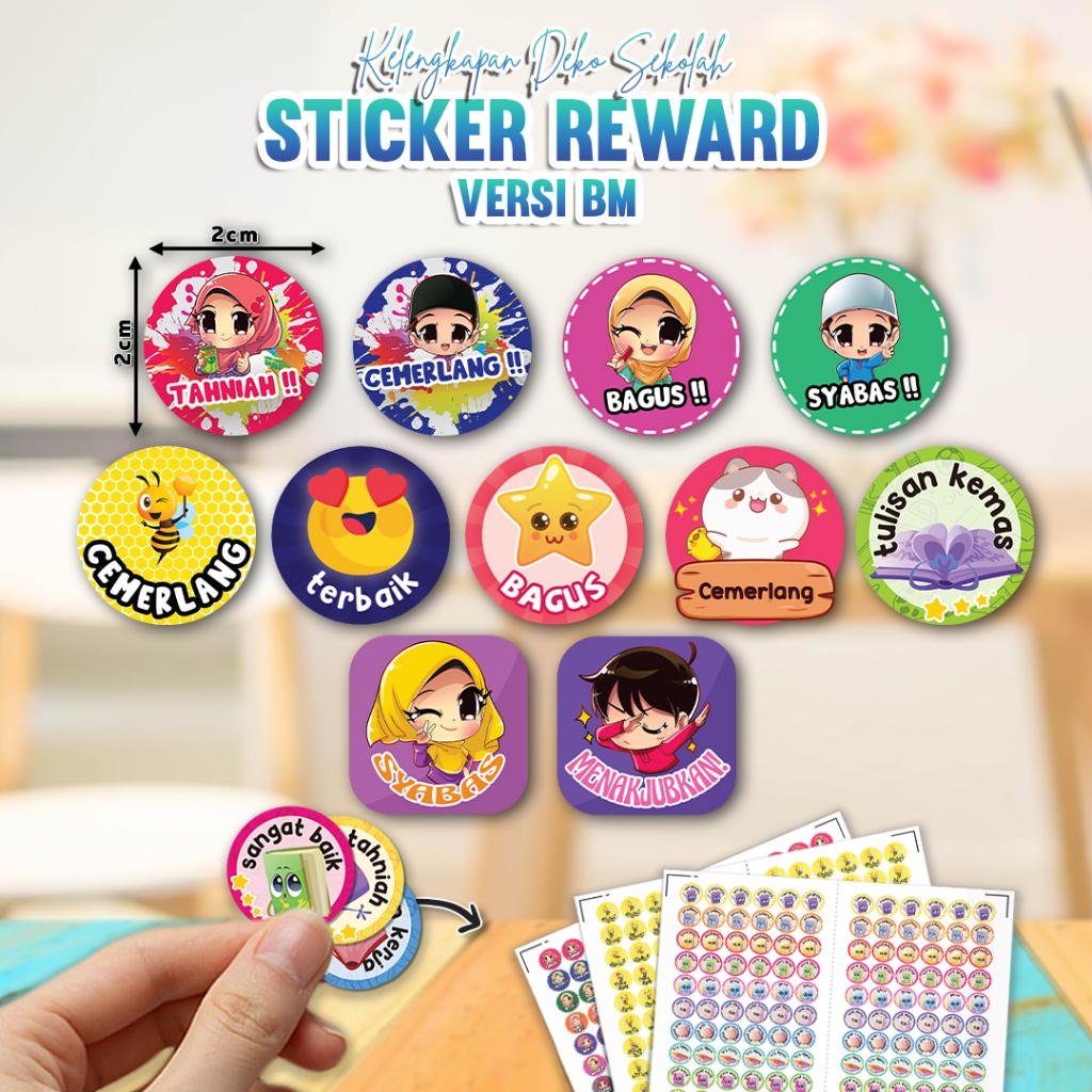 🌼240pcs🌼 STICKER GANJARAN MURID (MALAY VERSION) / PELAJAR / MURID ...