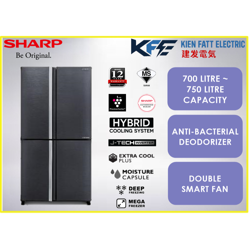 Sharp J-Tech Inverter Avance Refrigerator 700 Litre Capacity SJF821VMSS ...