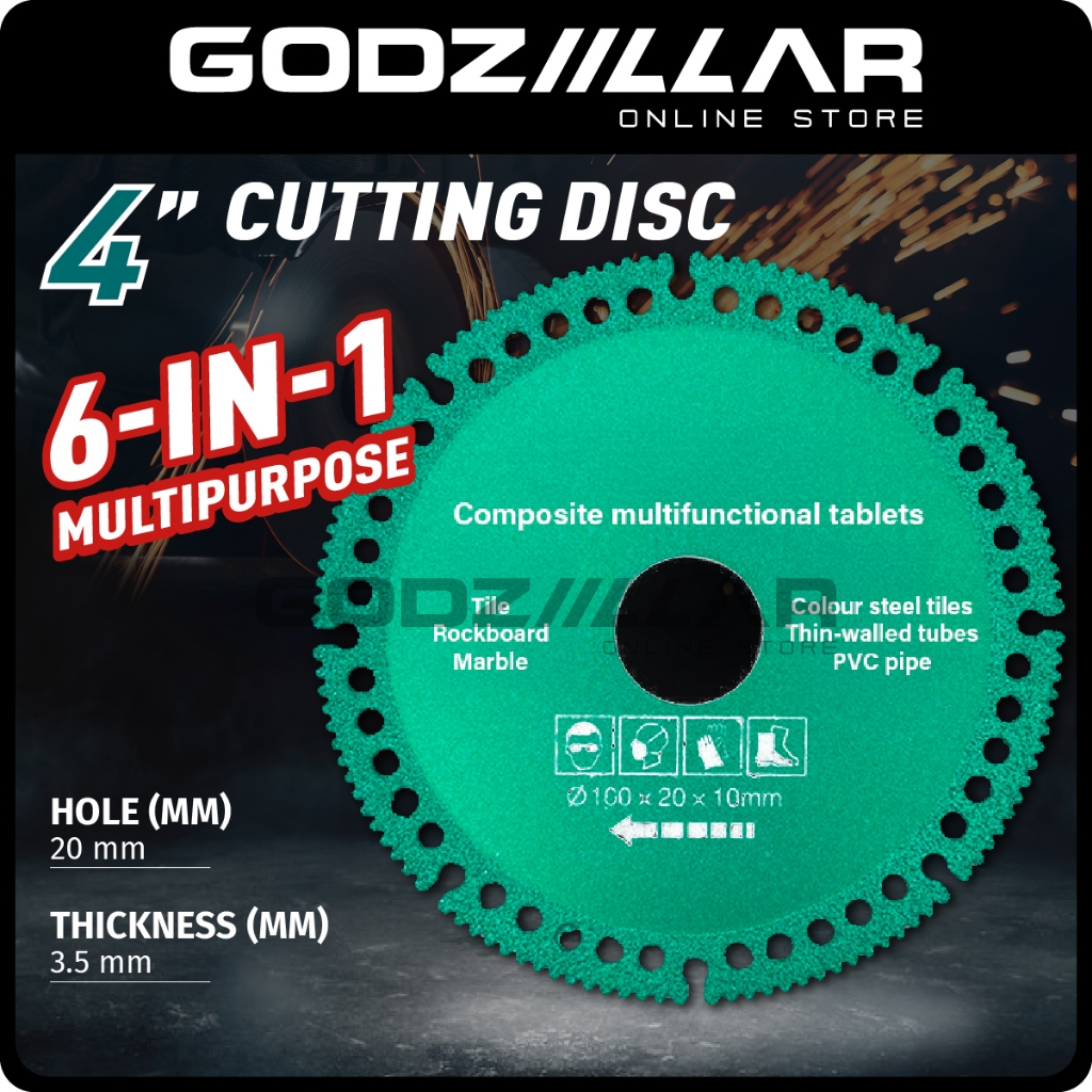 6 In 1 Diamond 4” Cutting Disc | 3.5mm Thickness | 4