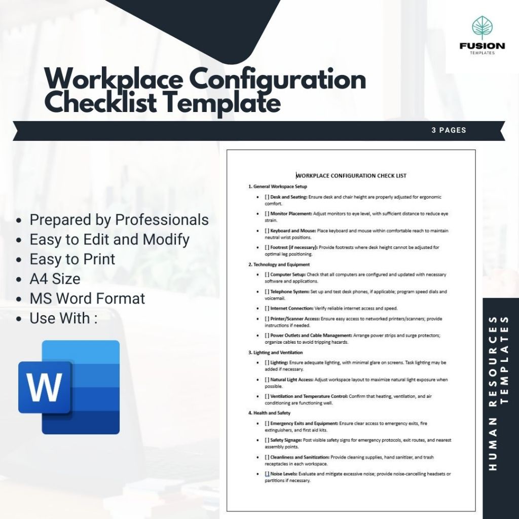 Workspace Configuration Checklist Template | Shopee Malaysia