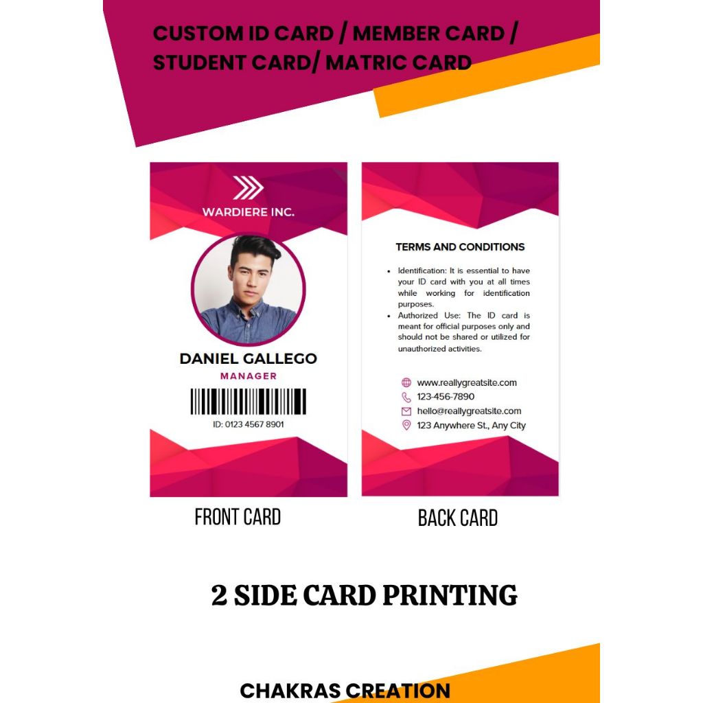 ID Card Printing_CUSTOM ID CARD / Member Card / Student Card/ Matric ...