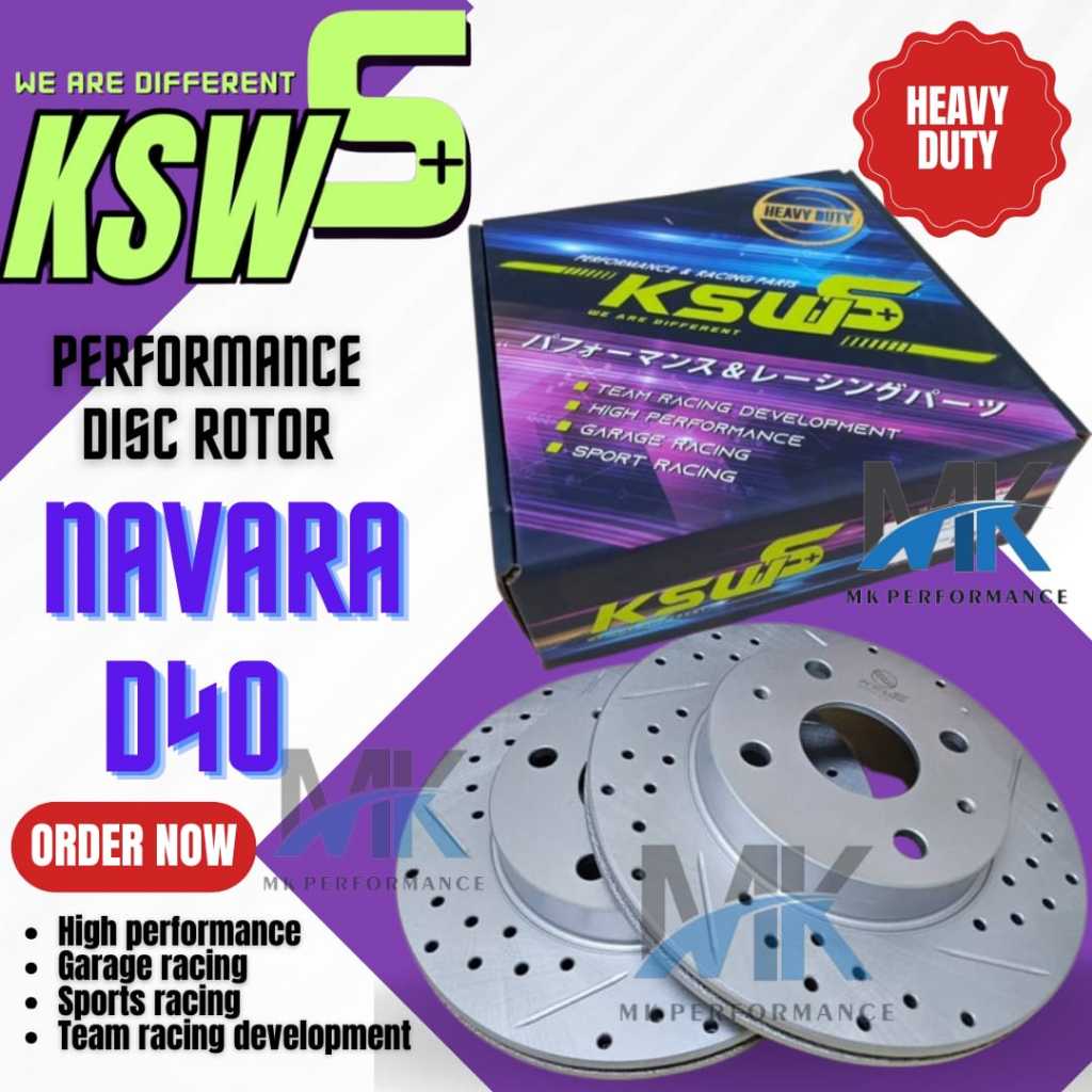 NISSAN NAVARA D40 / NP300 4X4 - KSW S+ PERFORMANCE DISC ROTOR(1 PAIR ...