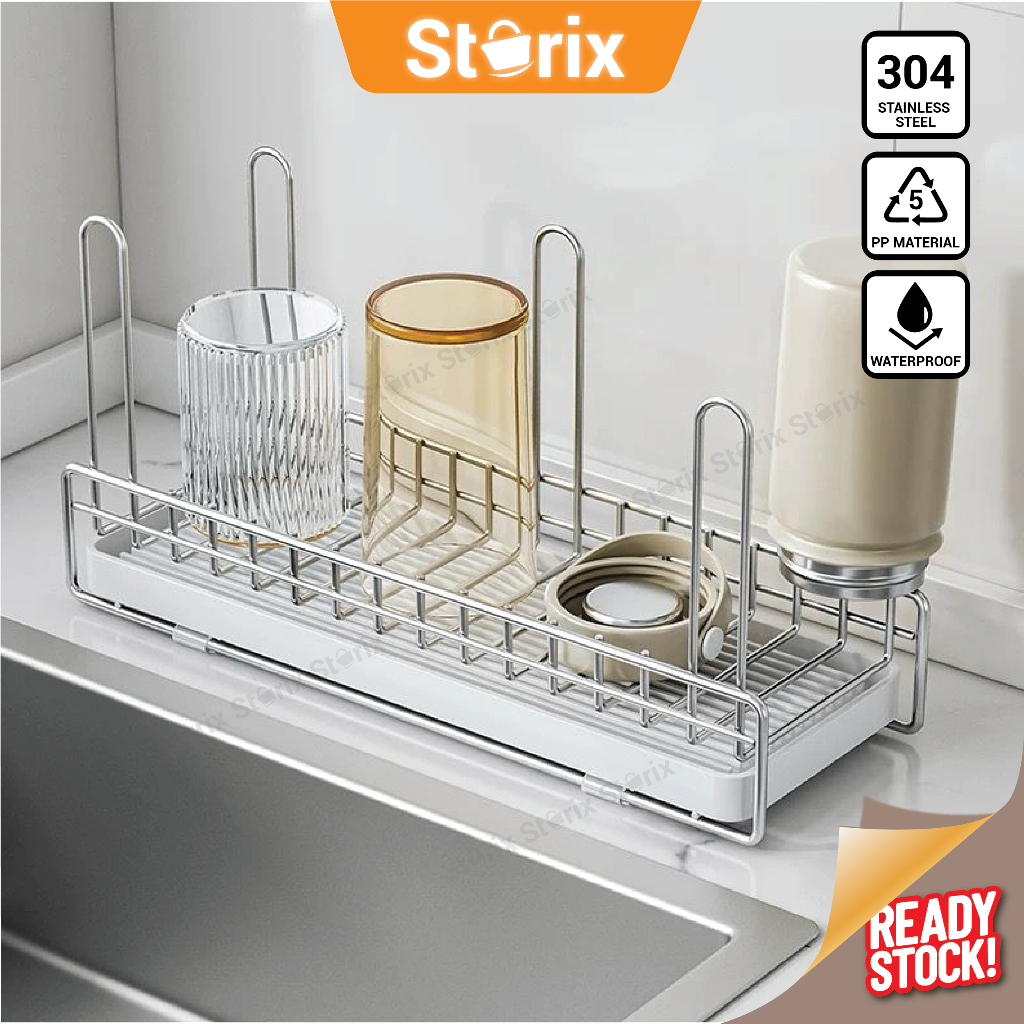 Storix 304 Stainless Steel Upside-Down Drain Water Cup Rack, Kitchen ...