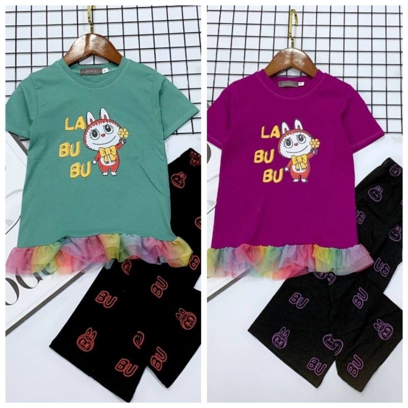 SET JALAN LABUBU , SET JALAN TUTU SELUAR SET GIRL LABUBU | Shopee Malaysia
