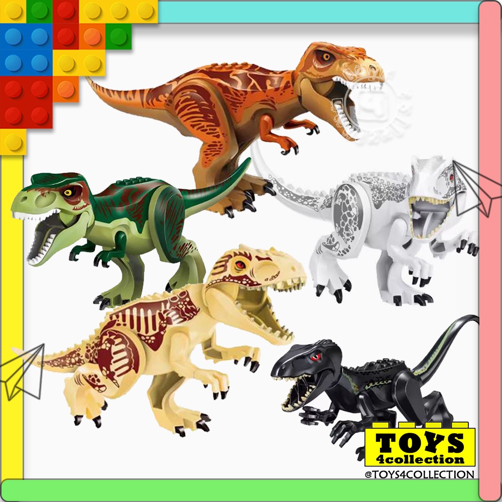 Jurassic World Dinosaur TRex Minifigures Lego Block Compatible Building ...