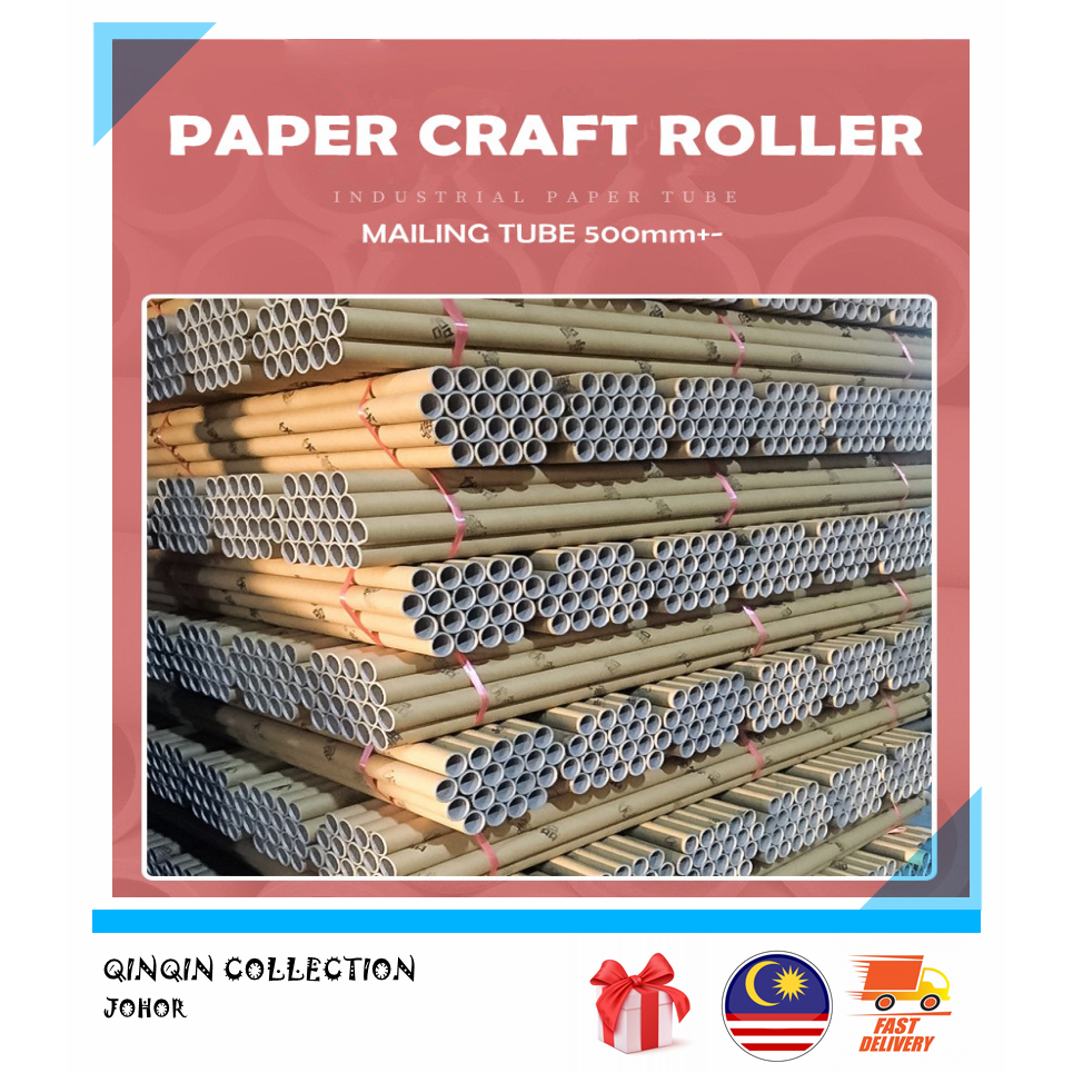 📦PAPER CRAFT ROLLER CORE MAILING TUBE 500MM+- (INNER DIAMETER : 30mm)📦 ...