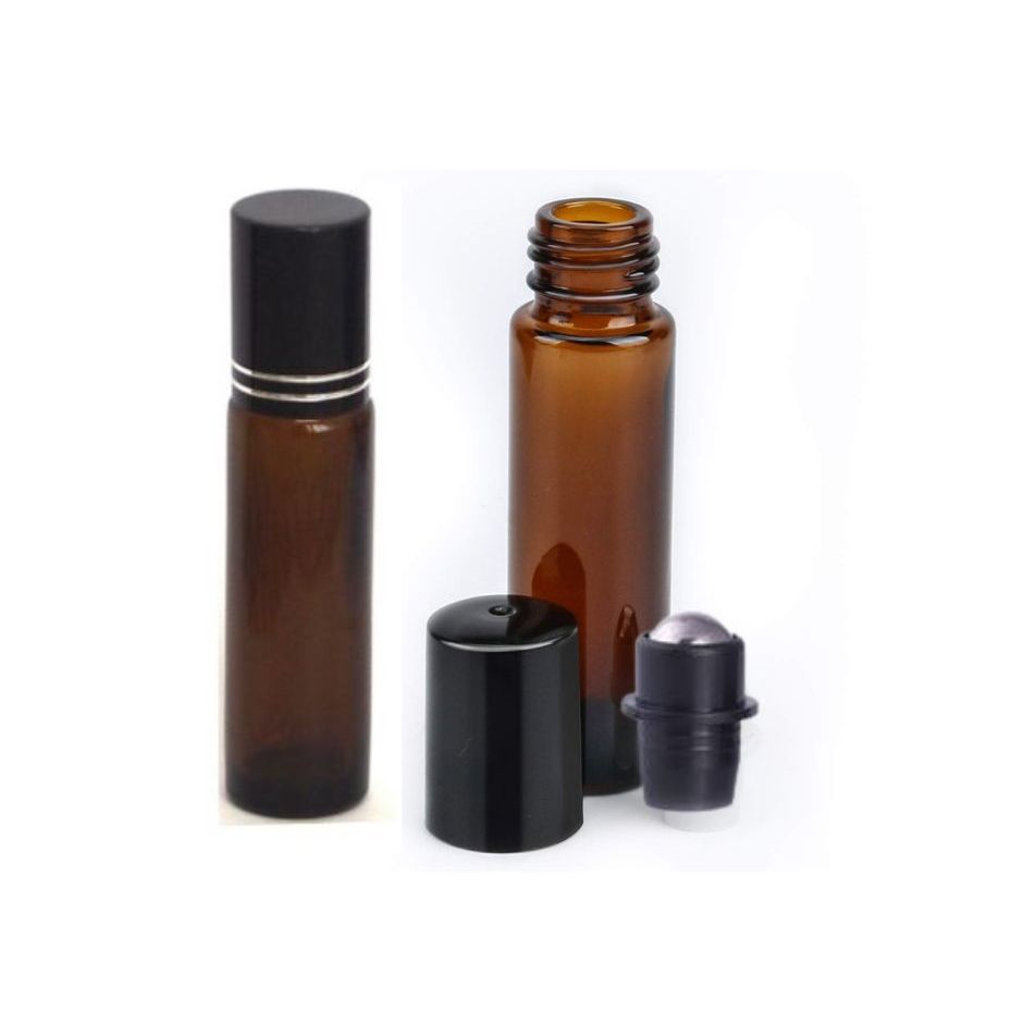 Amber Glass Roller Bottle 10ML Travel Storage| Roll On Botol Minyak ...