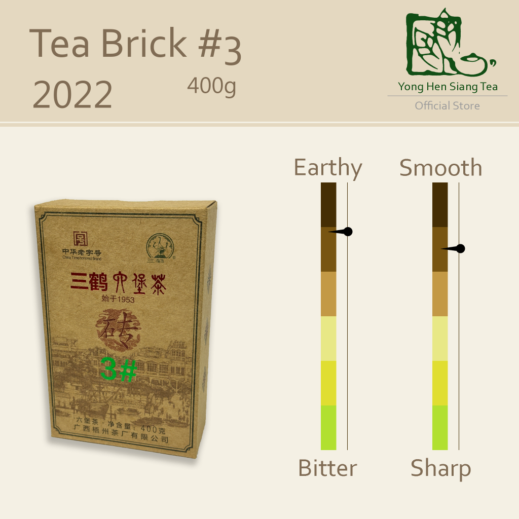 Three Cranes Tea Brick #3 2022 400g | Chinese Liu Bao Tea 六堡茶 | Shopee ...