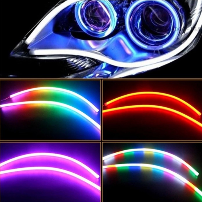 2pcs 12V LED RGB DRL Daytime Running Light Universal Multi-Color LED ...