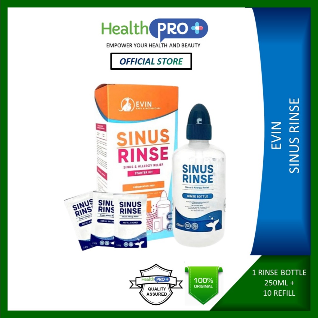 Evin Sinus Rinse & Allergy Relief Neti Pot Cleaner Irrigation for ...