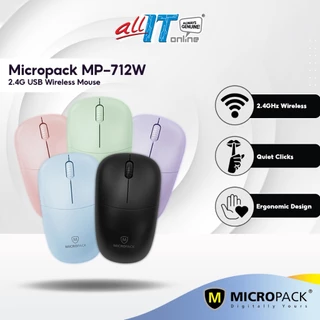 Micropack MP-712W Speedy Mini 2 USB 2.4GHz Wireless Optical Mouse with Ergonomic Design, Silent Clicks, Power Saving