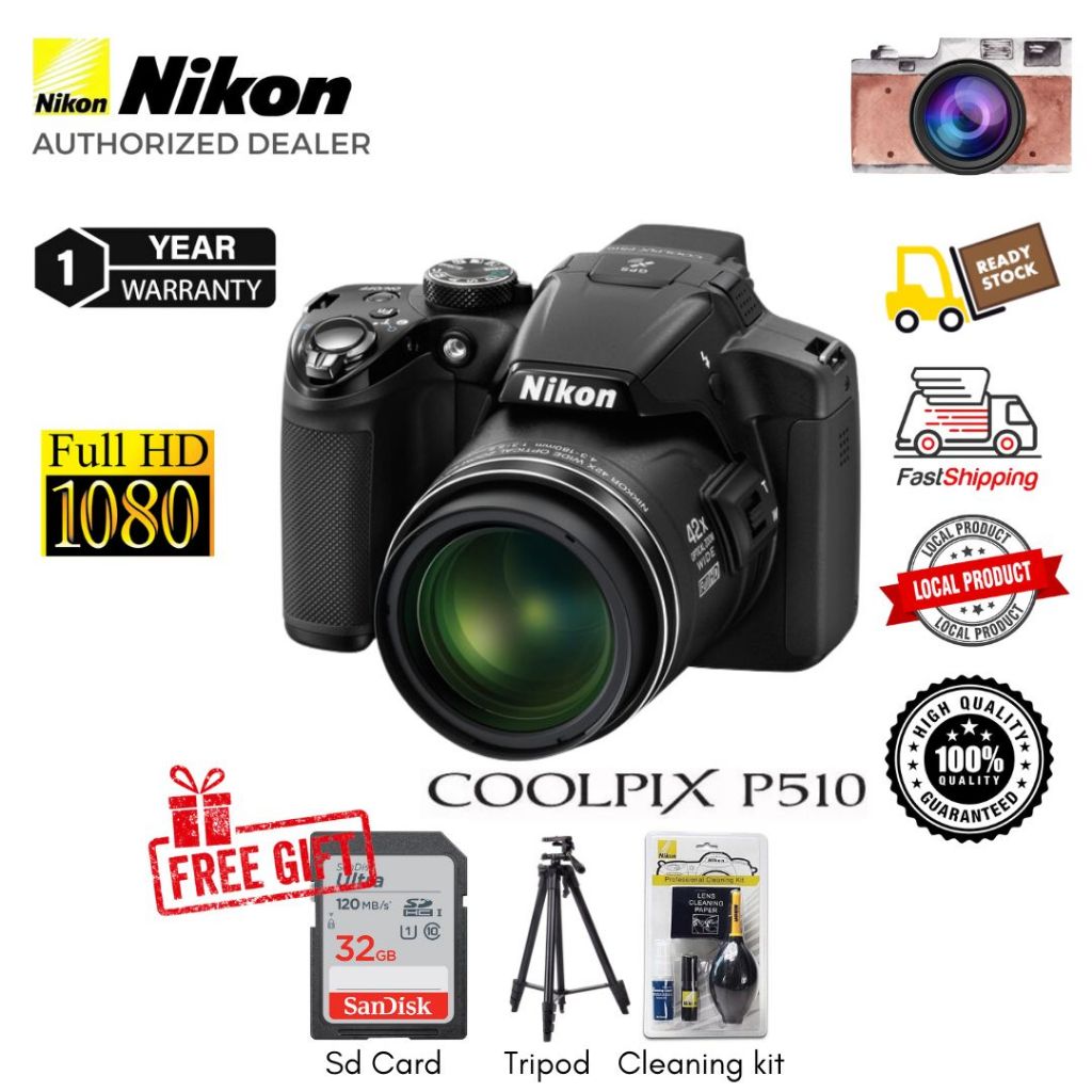 Nikon COOLPIX P510 Digital Camera 16.1 MP CMOS Sensor 42x WideAngle 24