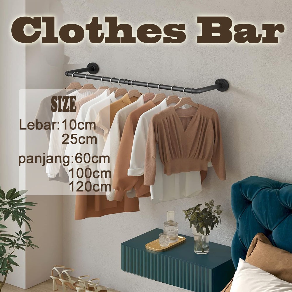 (Upgrade) Industrial Pipe Clothes Rack Heavy Duty , Detachable Wall ...