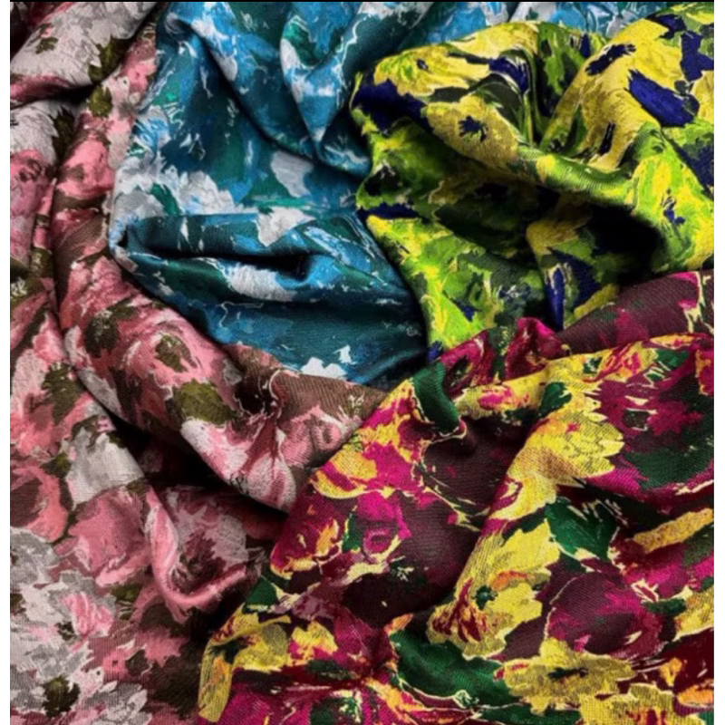 NEW FLOWER DESIGN RAYA 2025 SOFT BROCADE 3.5meter bidang60 | Shopee ...