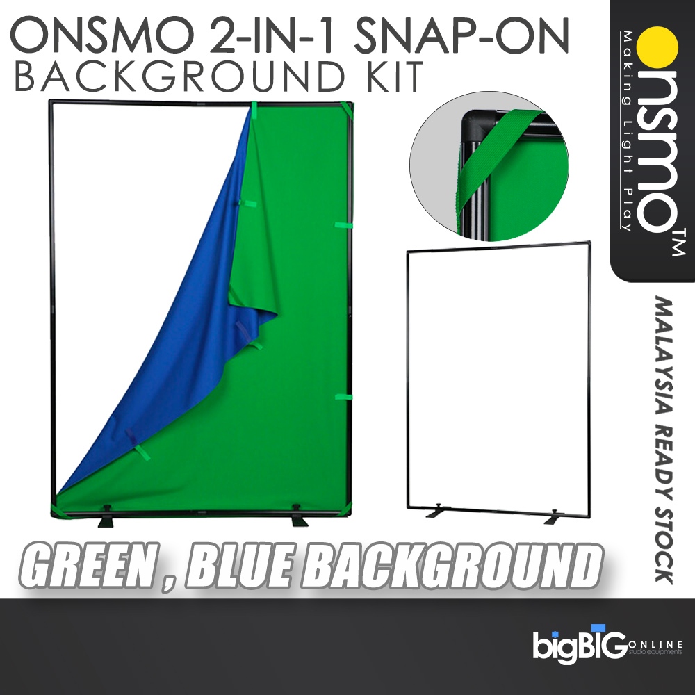 Onsmo 2 in 1 Snap-On High Quality Backdrop and Background Kit (Green ...