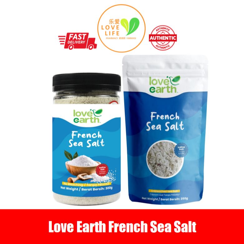 Love Earth French Sea Salt 350g garam laut perancis iodine salt 300g
