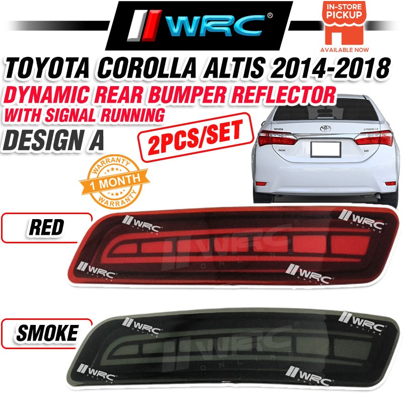 Toyota Corolla Altis 2014 - 2018 Dynamic Rear Bumper Reflector With ...