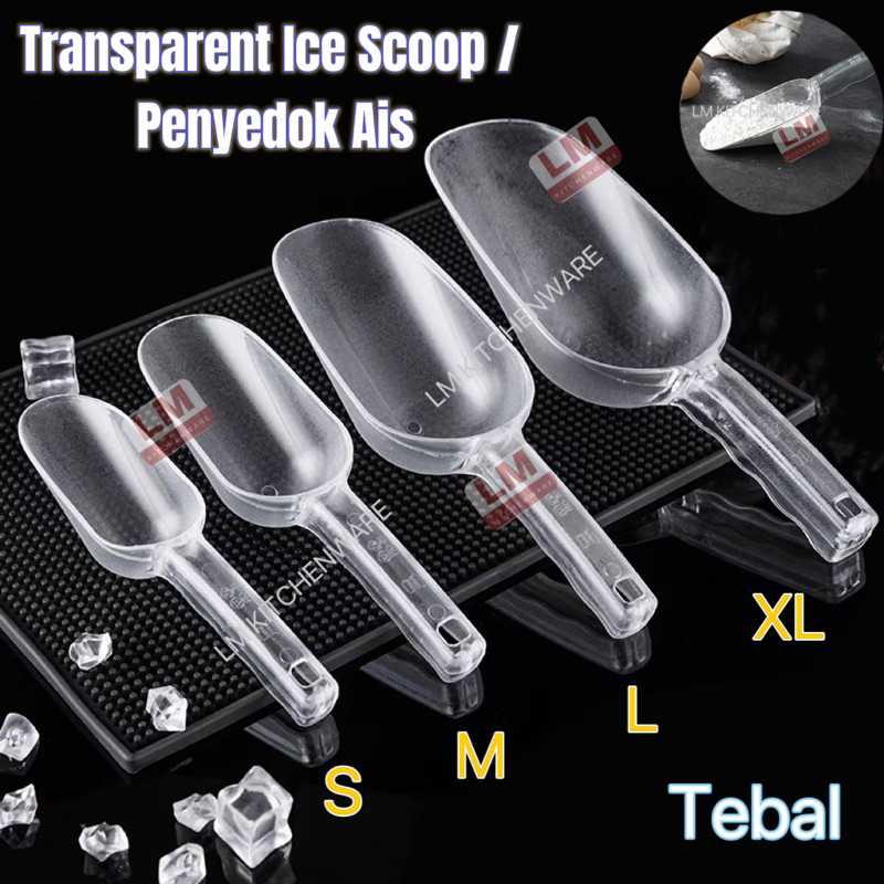 8-Pack Small Plastic Ice Scoops – 5.9” X 2.2”, Food-Grade PP For Ice, Flour, Candy, Pet Food – Clear Kitchen Scoops With Hanging Hole
