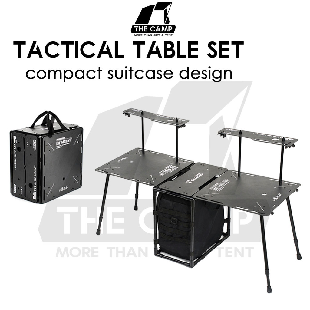 Tactical Table Set Field Office Outdoor Camping Black with Rack ...