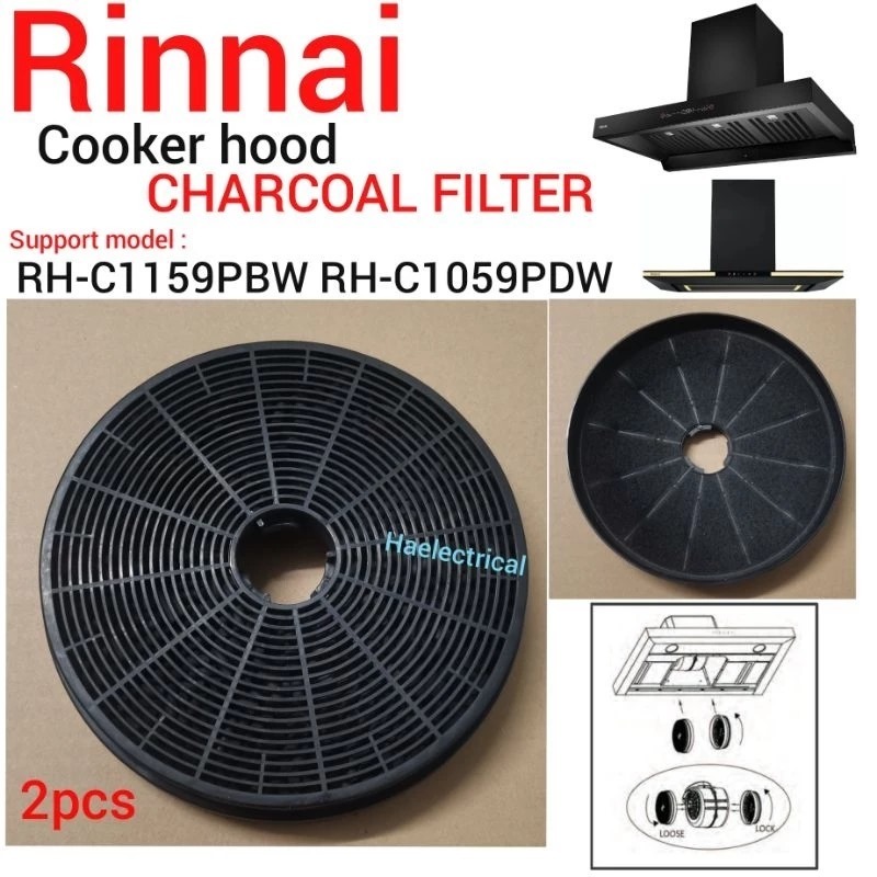 Rinnai Charcoal Filter For Cooker Hood Rinnai RH-C1159PBW / RH-C1059PBW ...