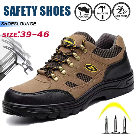 【Ready Stock】safety shoes Kasut lelaki Men Steel toe cap safety boot kasut  safety The latest style Anti Slip shoes