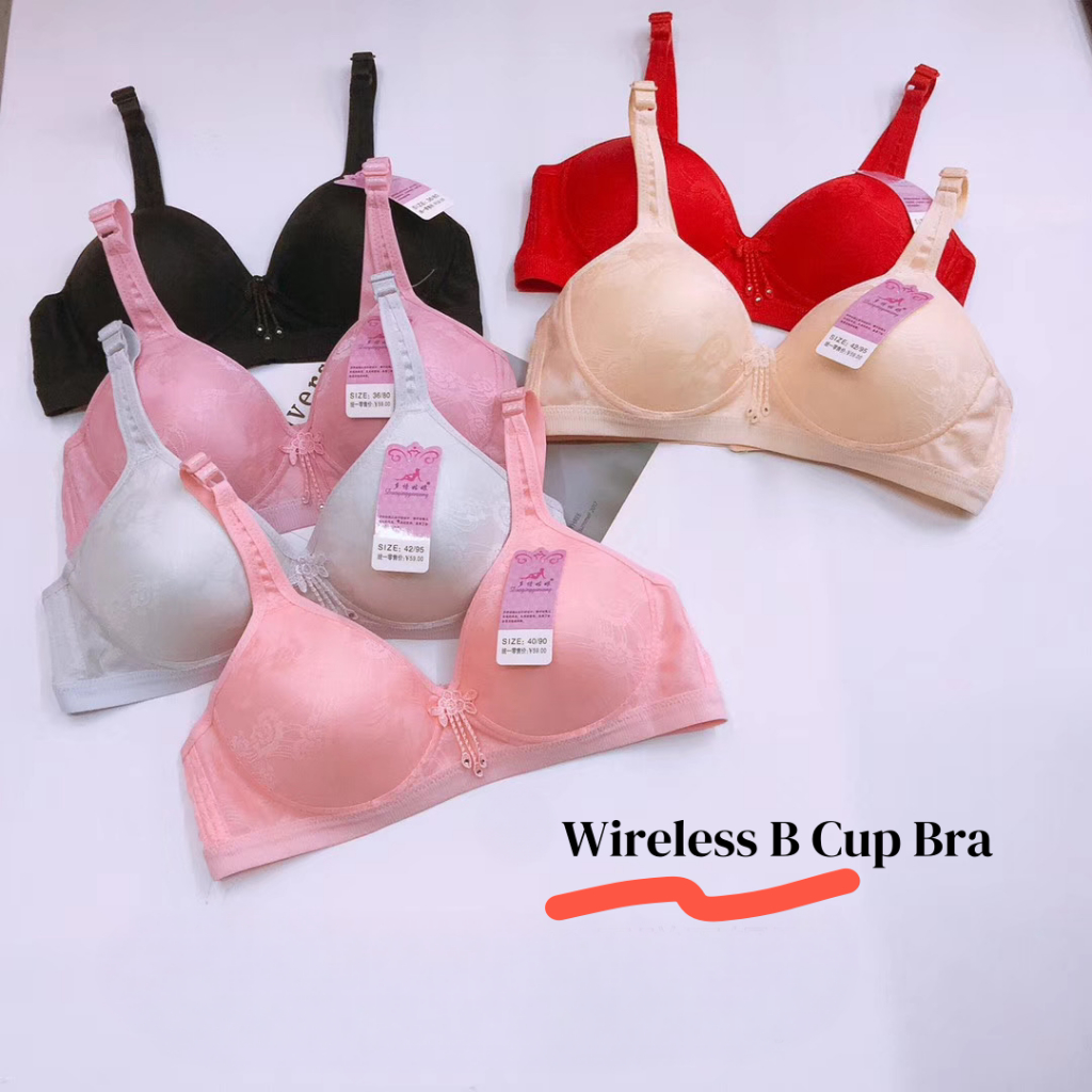 ComfortFit Lace Wireless Bra with Wide Elastic Support B cup Bra 36B ...