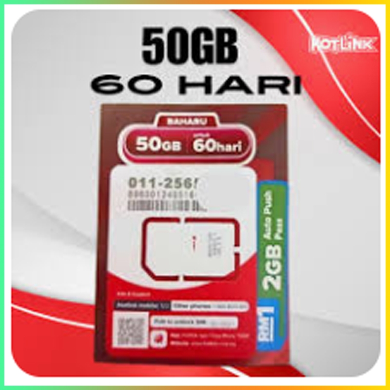 💥Hotlink Internet Prepaid S-i-m C-a-r-d💥 //50GBFor 60 Days💥 BLANCE RM 5 ...