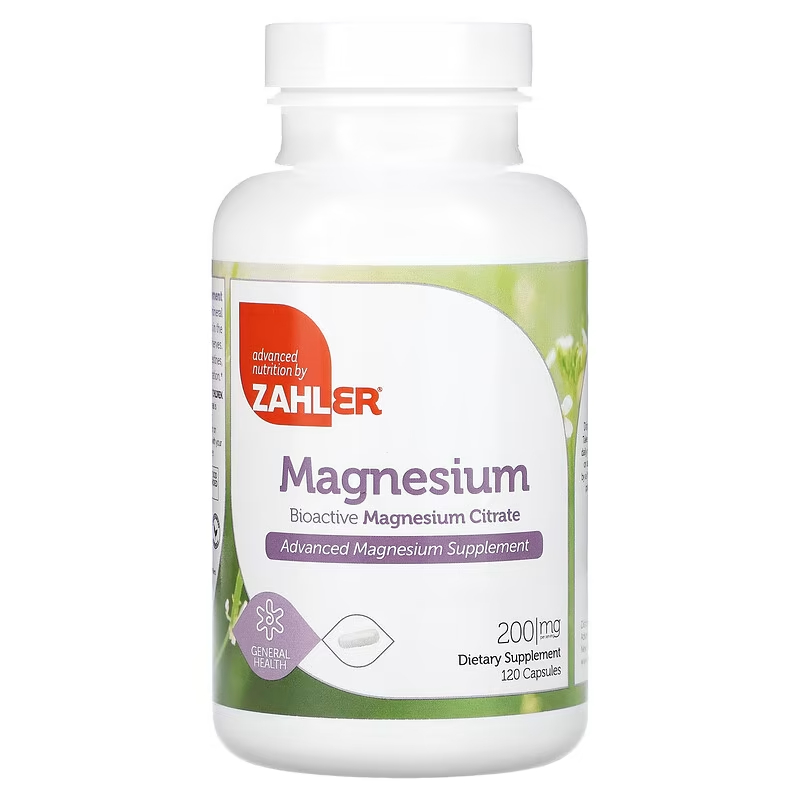 Zahler, Magnesium, Bioactive Magnesium Citrate, 200 mg, 120 / 250 ...
