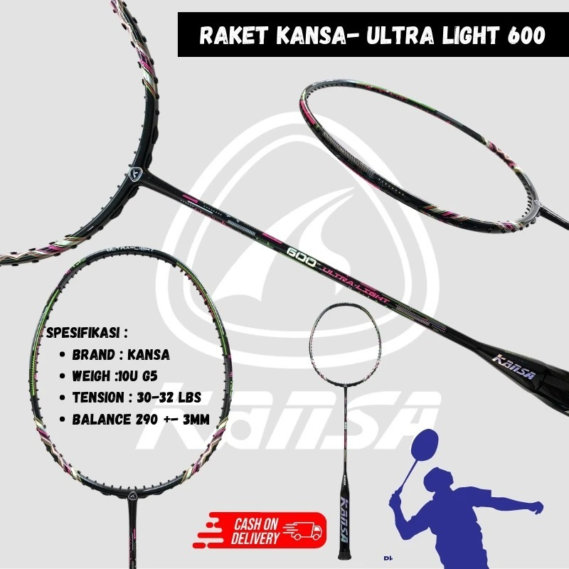 Kansa Ultra Light Racket Badminton 58g 10u Raket Badminton Original ...