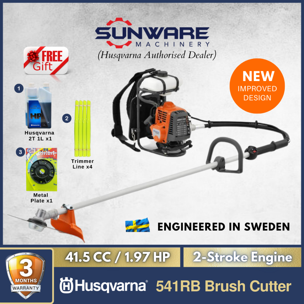 HUSQVARNA 541RB Backpack Brush Cutter Mesin Rumput (With Free