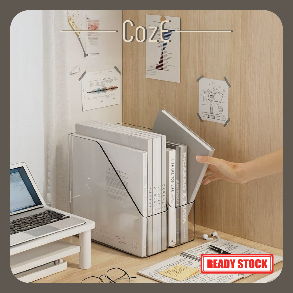 CozE PET Material Transparent Minimalist Desktop Magazine Book File ...