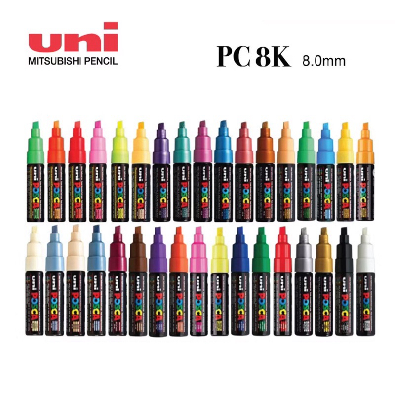 UNI Posca Water Based Paint Marker 8.0mm Bold PC-8K | Shopee Malaysia