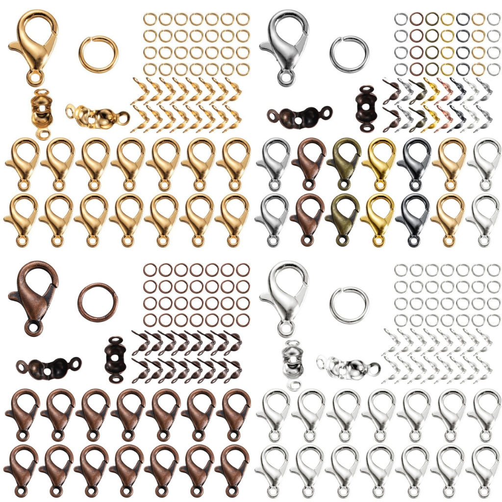 20pcs Rings+20pcs Clasps +20pcs Buckles Set Lobster Clasp Open Rings ...