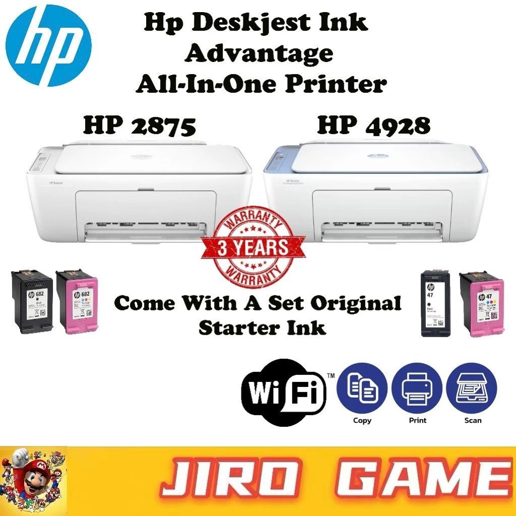 HP DeskJet Ink Advantage 2875 / 4928 All In One Color Printer / Print ...
