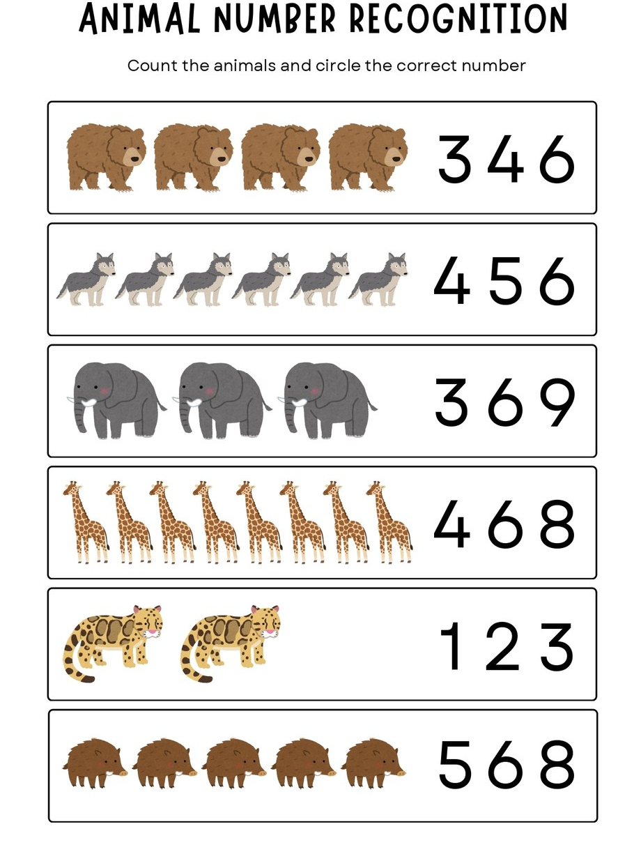 Count the Animal WorkSheet_Preschool | Shopee Malaysia