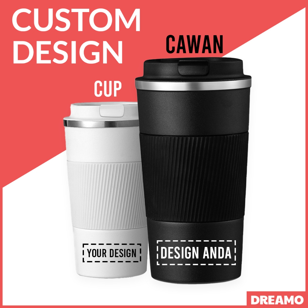 Coffee Cup Mug Laser Engrave Custom Name Design Gift Cawan Kopi Thermos ...